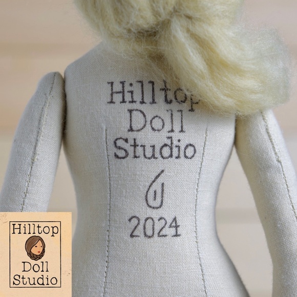 Fabric Doll "Gail" Handcrafted Textile Cloth Heirloom Primitive Doll - Picture 14 of 14